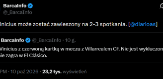 Tak długo może potrwać ZAWIESZENIE Viniciusa Juniora!